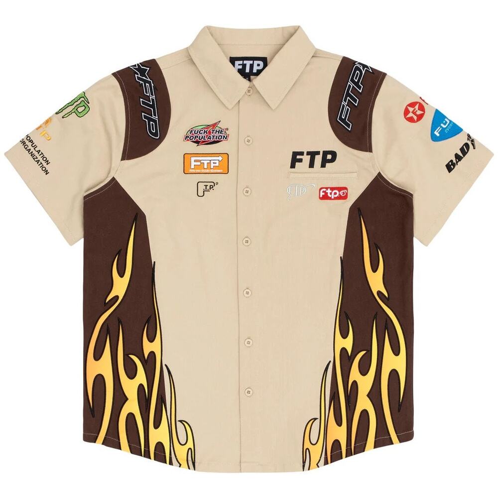 FTP Raceway Button Up Shirt (Tan) – Size XL – As Pictured - Picture 2 of 9